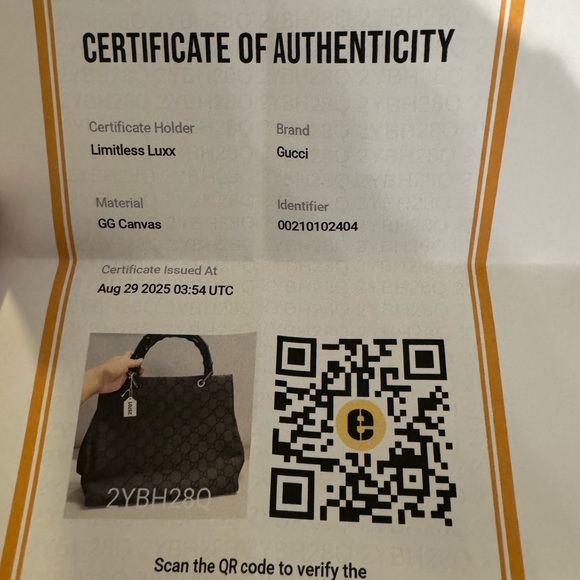 Authentic Gucci GG Canvas Tote with Bamboo-Style Handles w/ COA - Picture 3 of 15